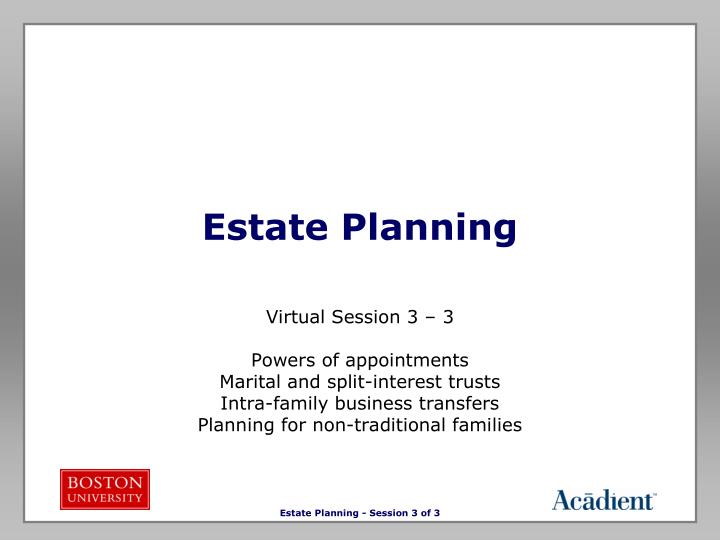 estate planning n.