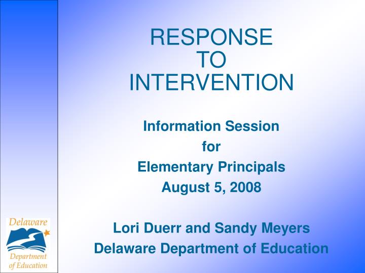 response to intervention n.
