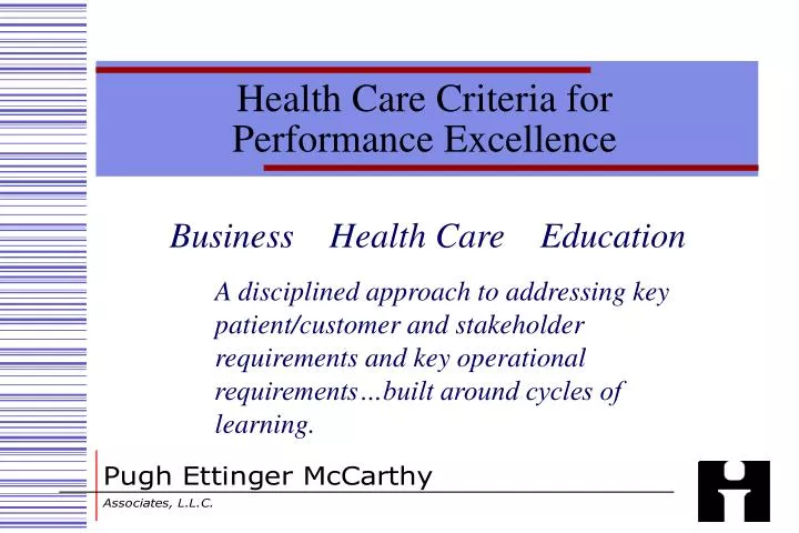 health care criteria for performance excellence n.