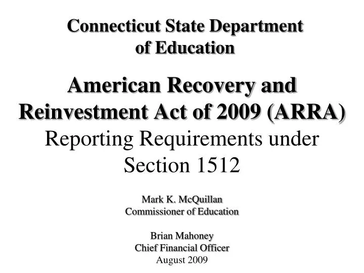 PPT - American Recovery and Reinvestment Act of 2009 (ARRA) Reporting ...