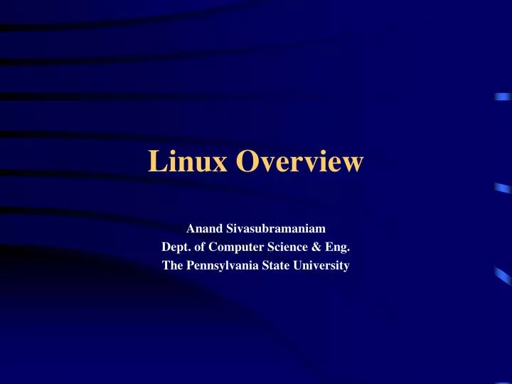 PPT Linux Overview PowerPoint Presentation, free download ID291807