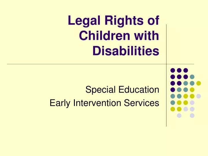 legal rights of children with disabilities n.