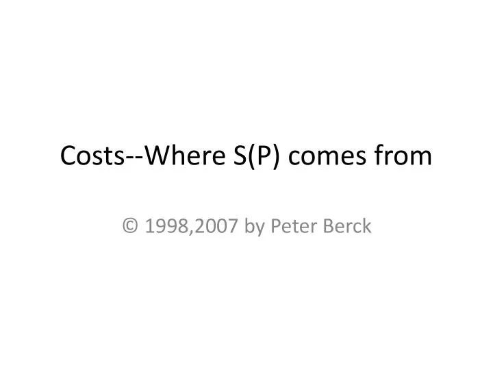 costs where s p comes from n.
