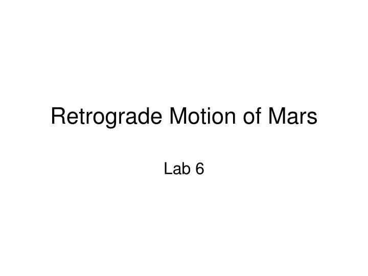 retrograde motion of mars n.