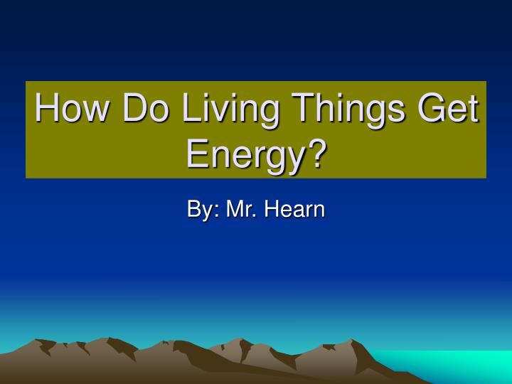 how do living things get energy n.