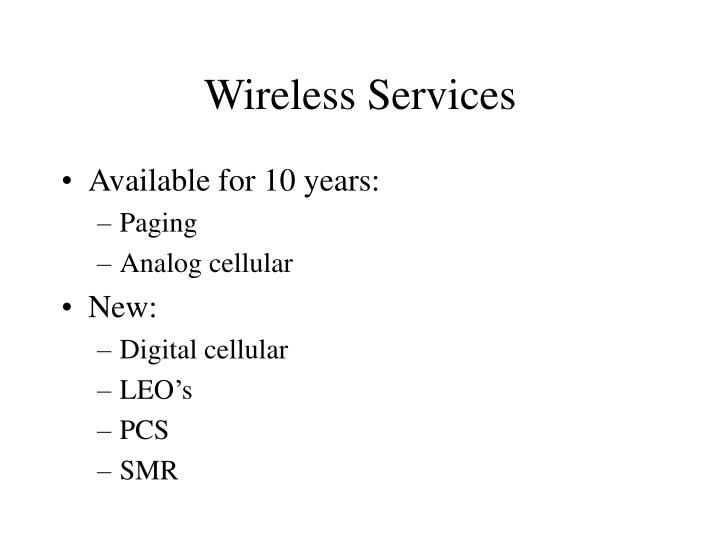 wireless services n.