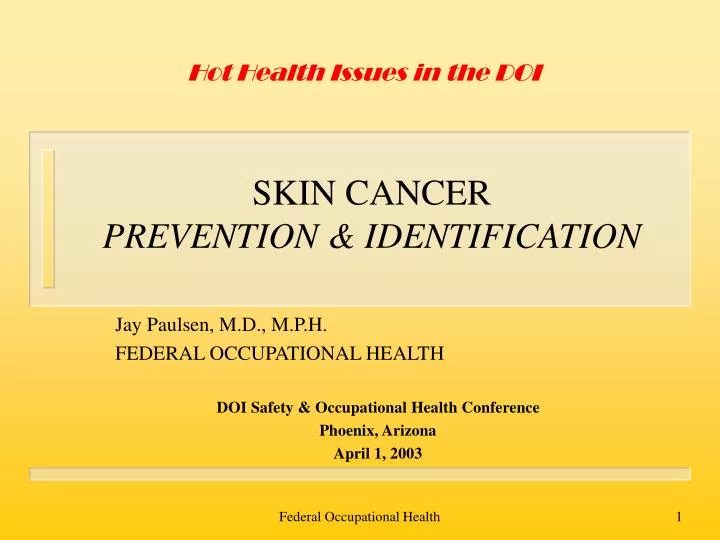 skin cancer prevention identification n.