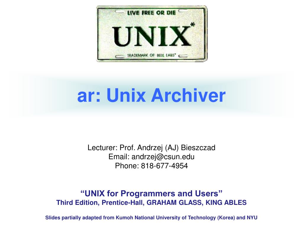 PPT - ar: Unix Archiver PowerPoint Presentation, free download - ID:29406