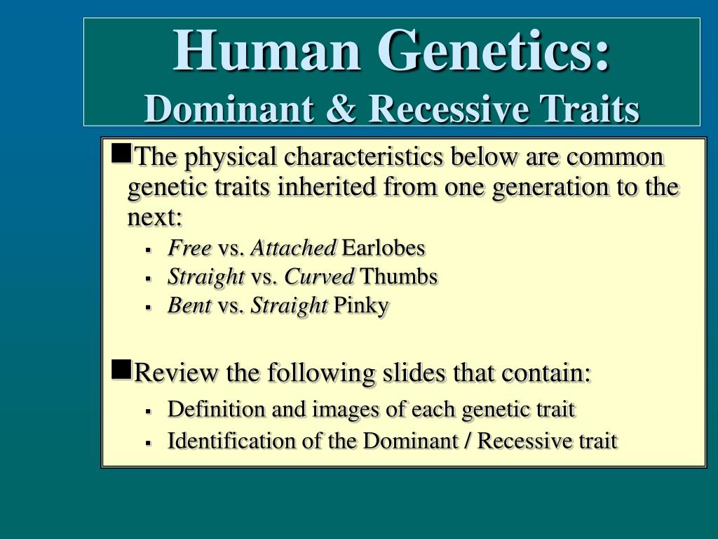 dominant traits vs recessive traits