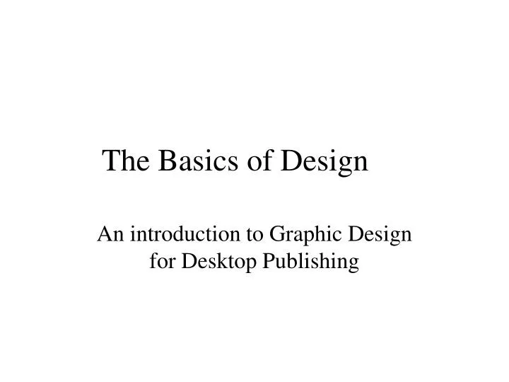 the basics of design n.