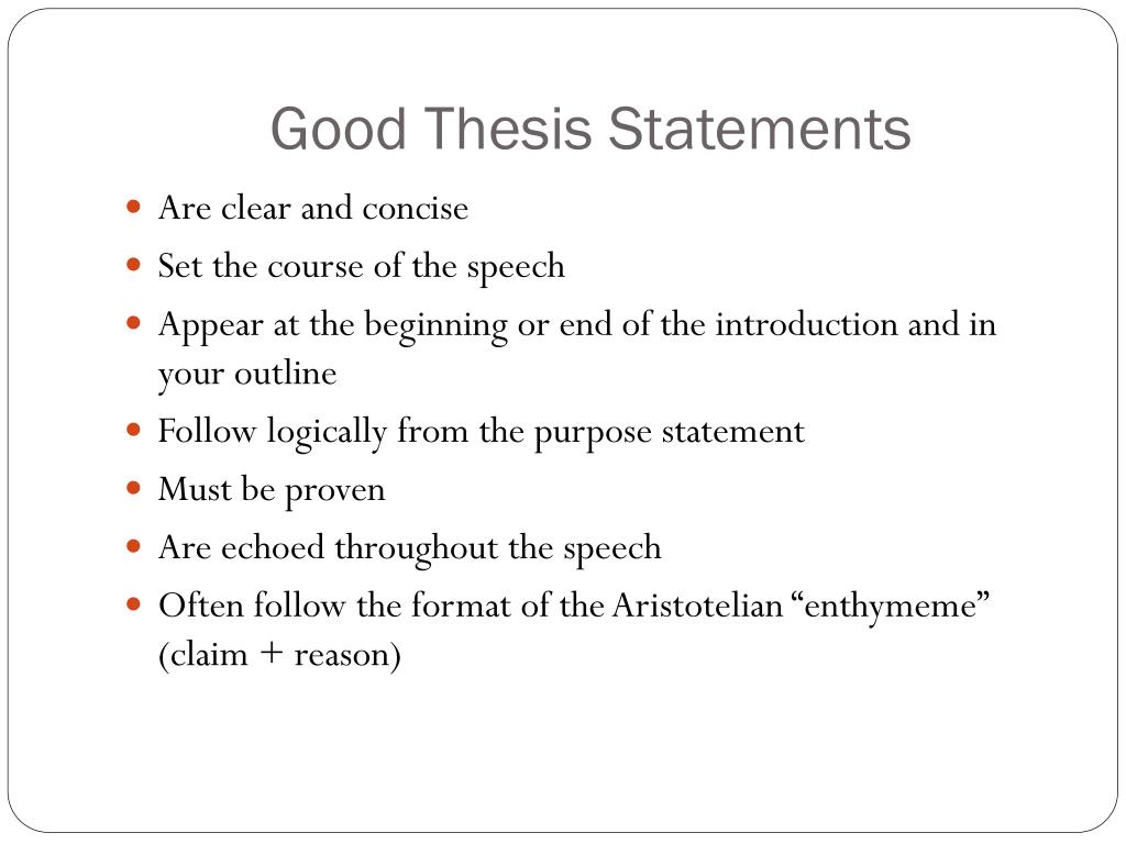 purpose of the thesis statements