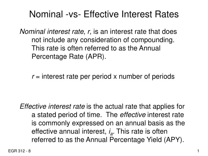 nominal vs effective interest rates n.