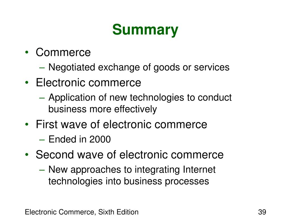 electronic commerce assignment topics