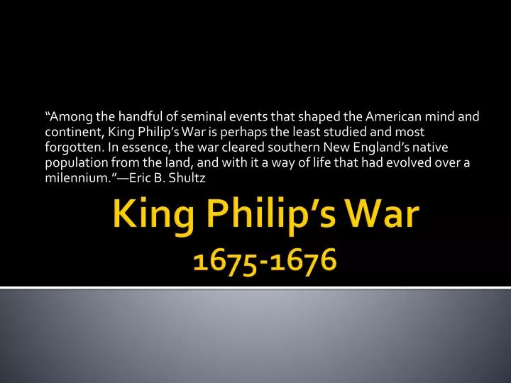 PPT King Philip’s War 16751676 PowerPoint Presentation, free