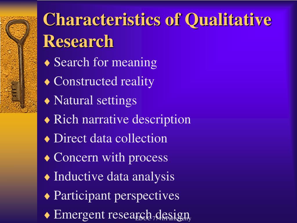 characteristics of qualitative research methods
