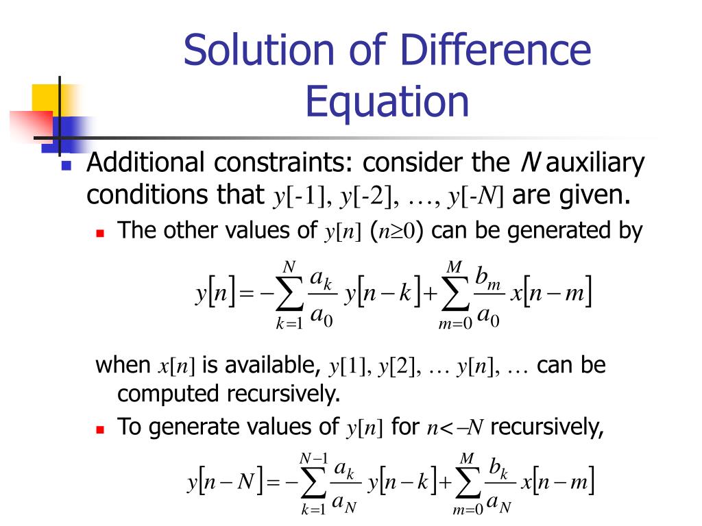 PPT - Linear Constant-coefficient Difference Equations PowerPoint ...