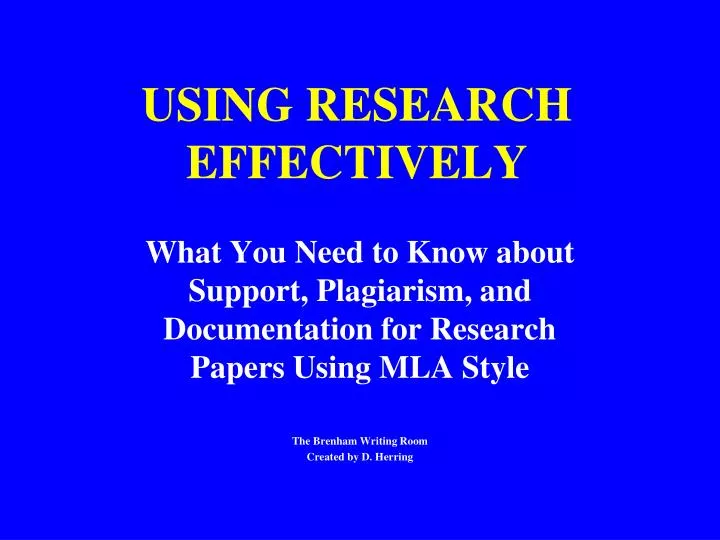 using research effectively n.