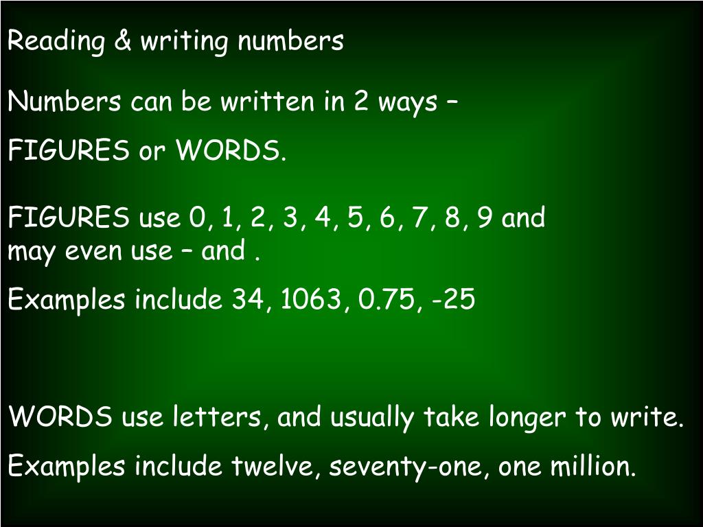 PPT - Reading & writing numbers PowerPoint Presentation, free