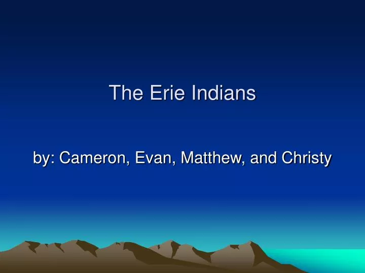 the erie indians n.
