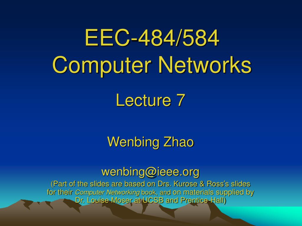 PPT - EEC-484/584 Computer Networks PowerPoint Presentation, free ...
