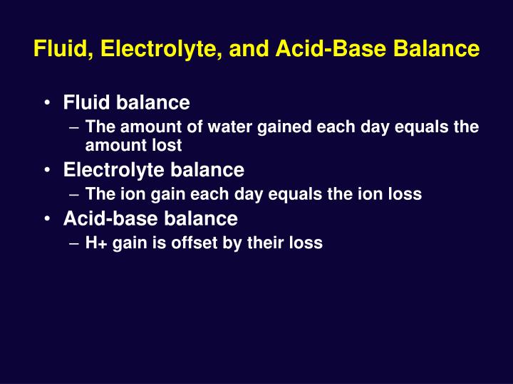 fluid electrolyte and acid base balance n.