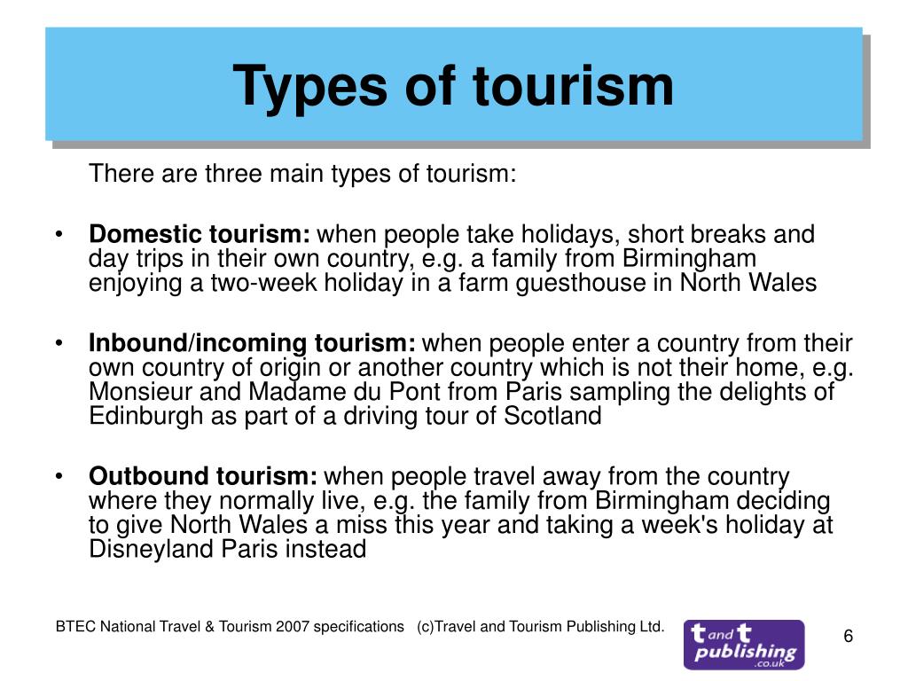types of tourism presentation