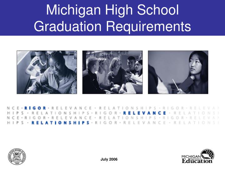 PPT Michigan High School Graduation Requirements PowerPoint