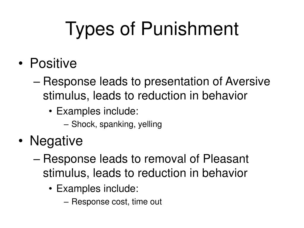 what is an example of presentation punishment