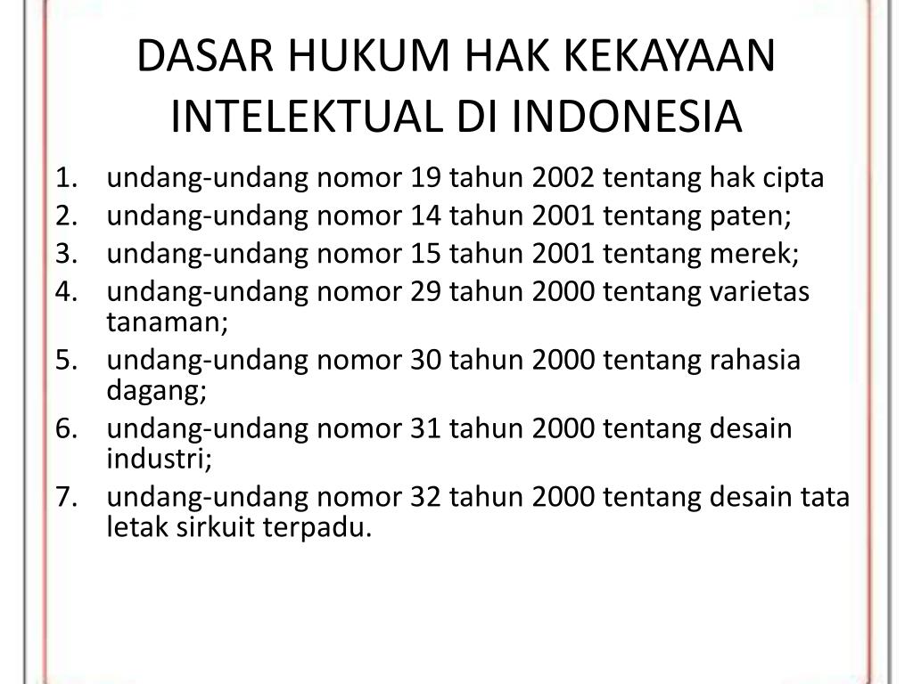 Apa dasar hukum hak cipta di indonesia