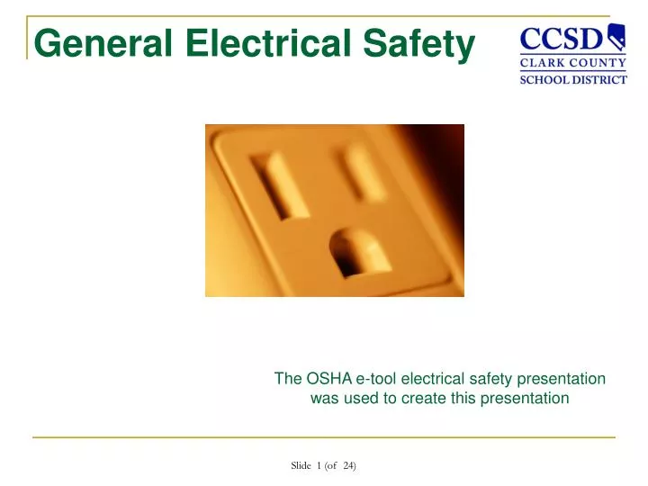 PPT General Electrical Safety PowerPoint Presentation, free download