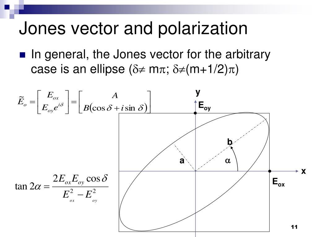 PPT - Polarization Jones vector &amp; matrices PowerPoint Presentation -  ID:298176