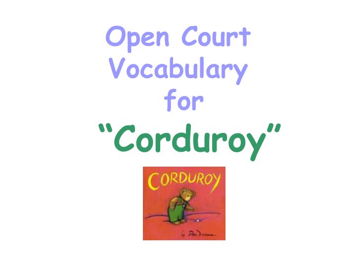 open court vocabulary for n.
