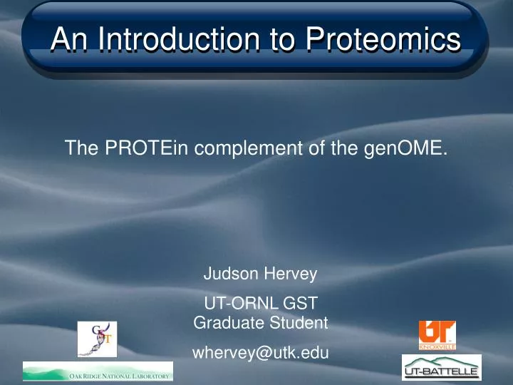 an introduction to proteomics n.