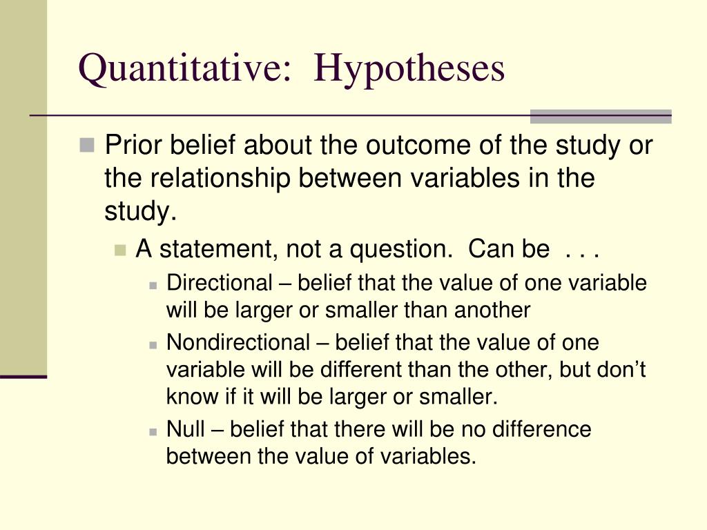 what is hypotheses in quantitative research