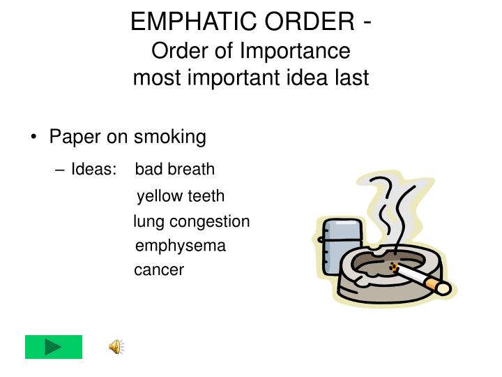 Emphatic order in essay writing