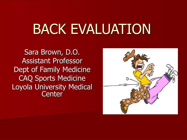 back evaluation n.