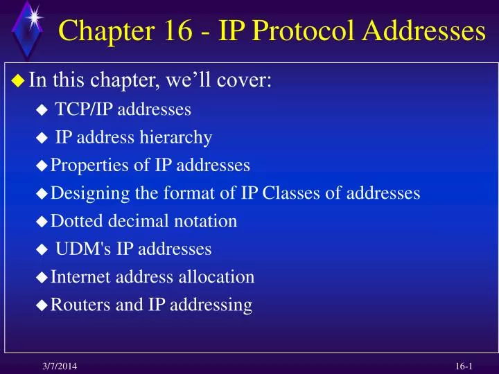 chapter 16 ip protocol addresses n.
