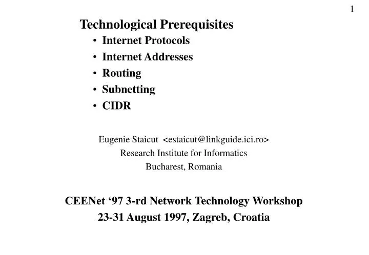 technological prerequisites n.