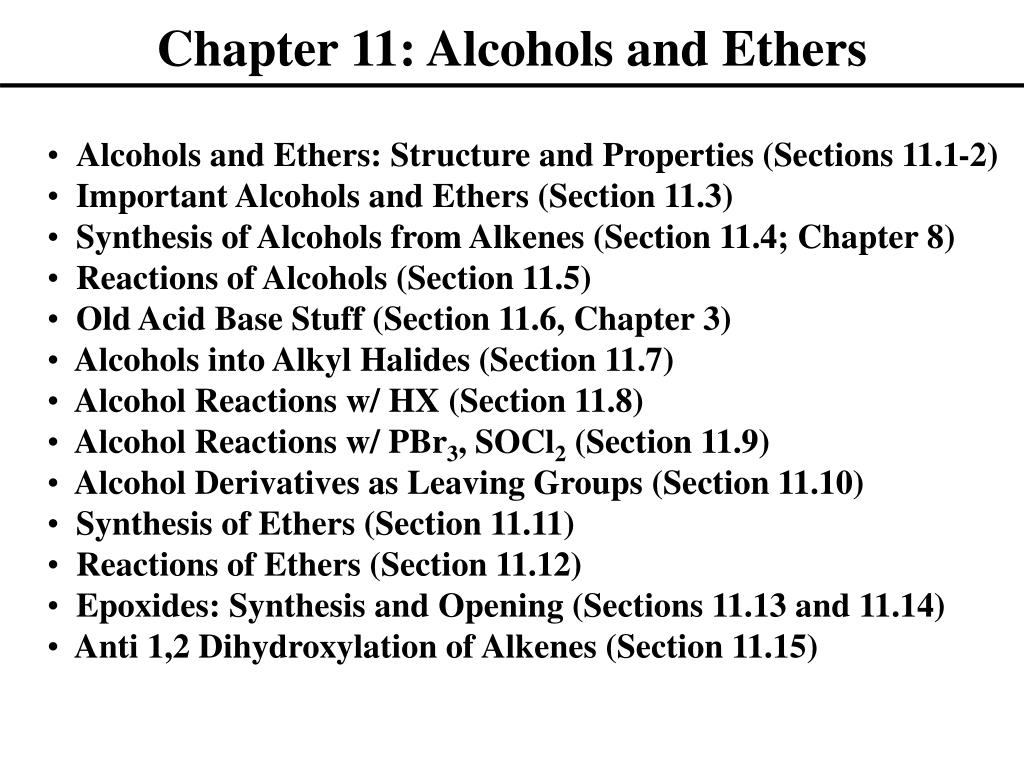 PPT - Chapter 11: Alcohols And Ethers PowerPoint Presentation, Free ...