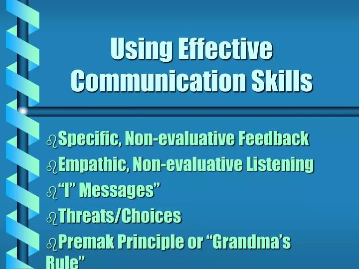using effective communication skills n.