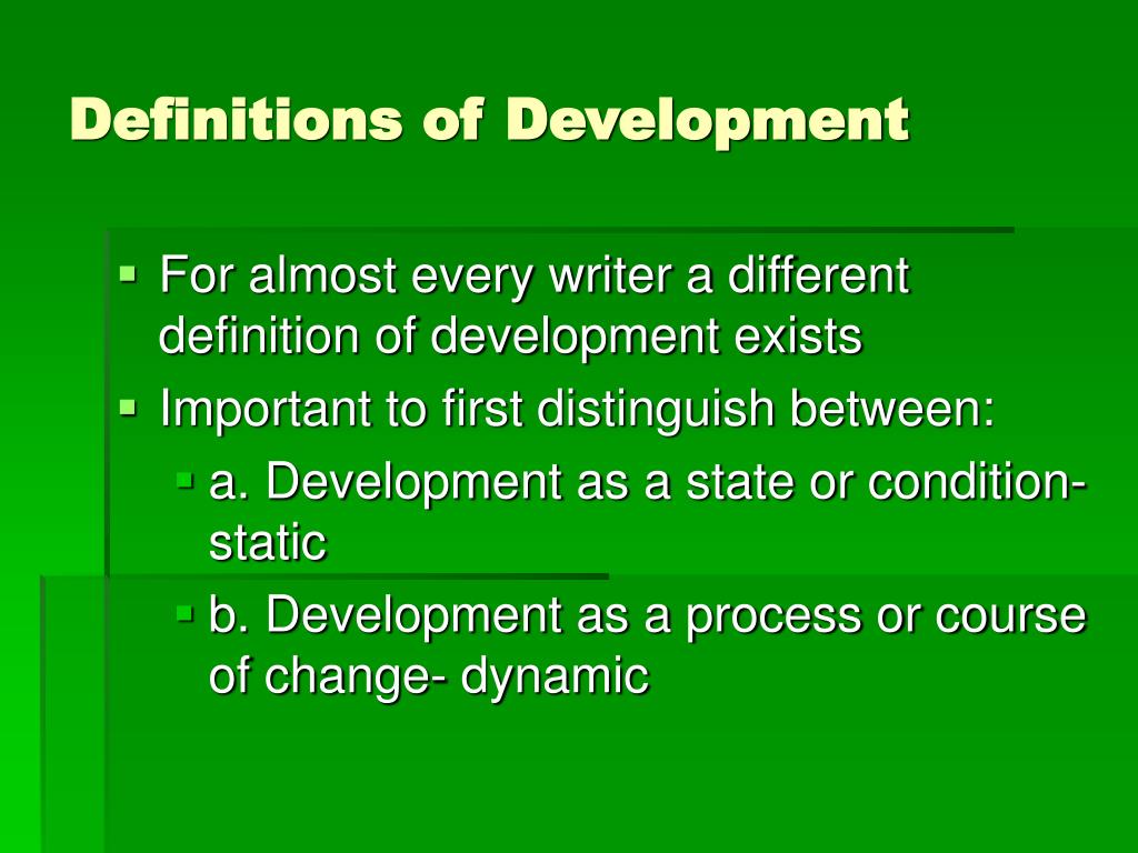 essay on the definition of development