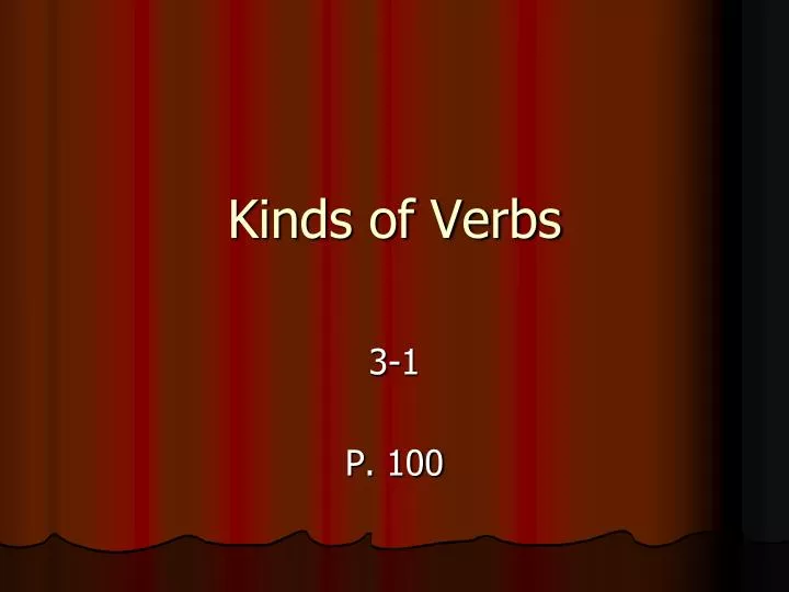 kinds of verbs n.