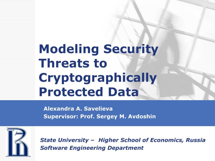 modeling security threats to cryptographically protected data n.