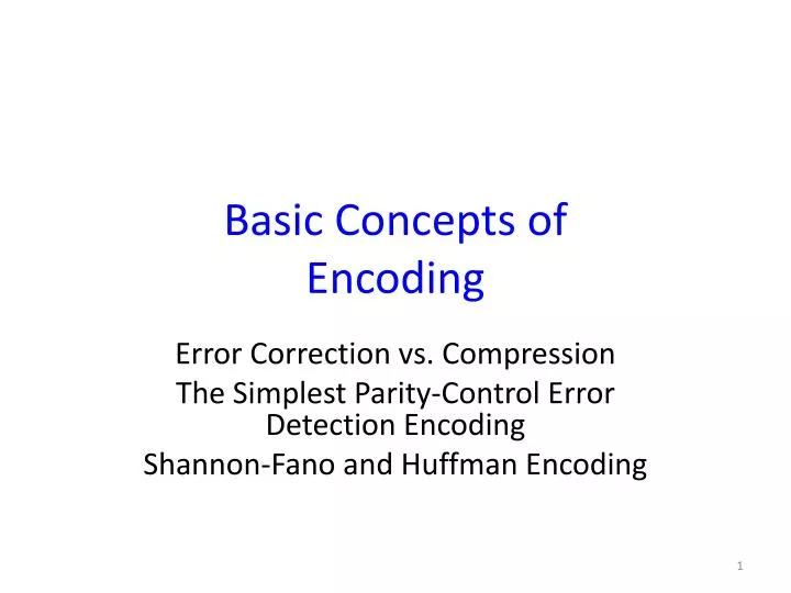 basic concepts of encoding n.
