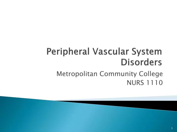 peripheral vascular system disorders n.