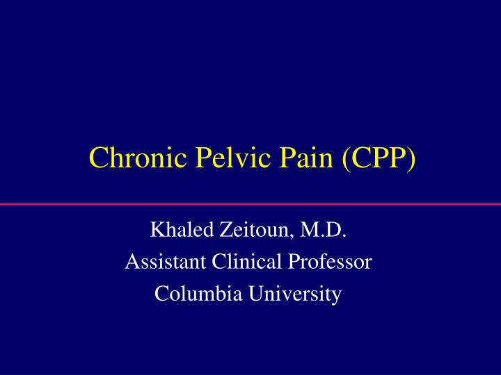 chronic pelvic pain cpp n.