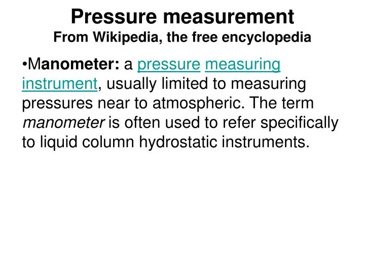 pressure measurement from wikipedia the free encyclopedia n.