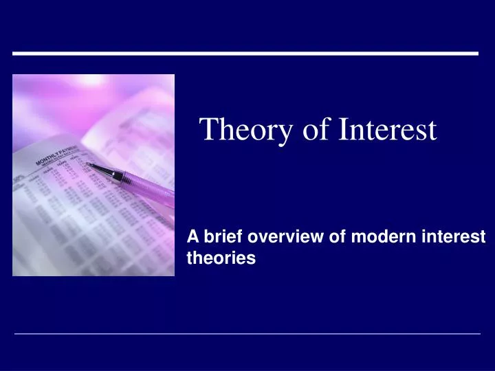 theory of interest n.
