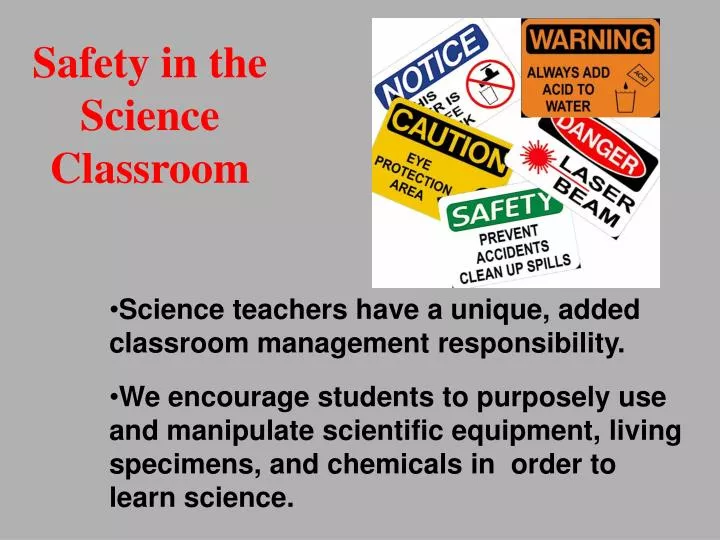 safety in the science classroom n.