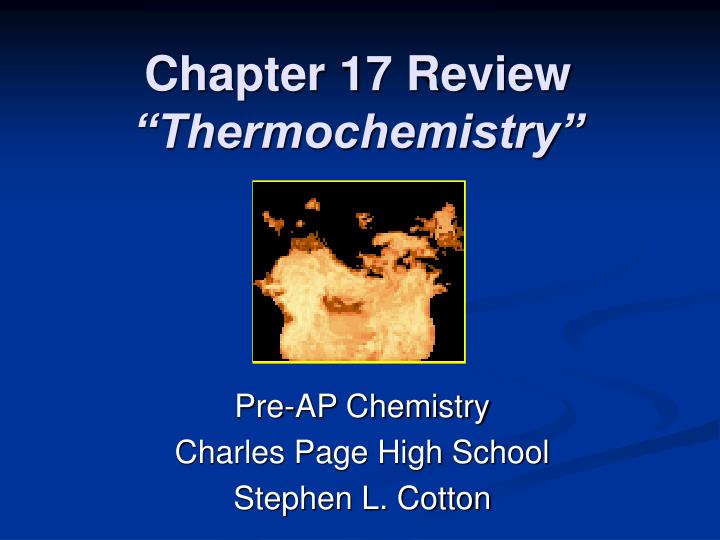 chapter 17 review thermochemistry n.